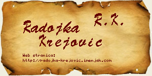 Radojka Krejović vizit kartica